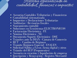 SERVICIOS CONTABLES REVISORIA FISCAL IMPUESTOS